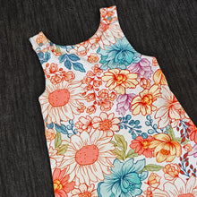 Load image into Gallery viewer, 2-3 Autumn Floral Dungaree Dress