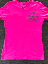 Load image into Gallery viewer, L Fitted pink 'Overthinkers' tee