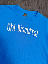 Load image into Gallery viewer, 1-2  'Oh Biscuits' Blue short sleeved tee