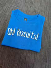 Load image into Gallery viewer, 1-2  'Oh Biscuits' Blue short sleeved tee