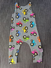 Load image into Gallery viewer, 3-6m  Multicoloured Tractor Dungarees
