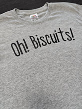 Load image into Gallery viewer, 7-8 'Oh Biscuits' Grey short sleeved tee