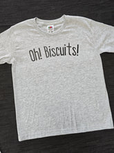 Load image into Gallery viewer, 7-8 'Oh Biscuits' Grey short sleeved tee