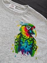 Load image into Gallery viewer, 7-8 Bright Parrot Grey short sleeved tee