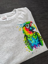Load image into Gallery viewer, 7-8 Bright Parrot Grey short sleeved tee
