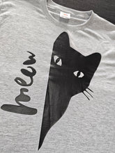 Load image into Gallery viewer, 7-8 Meow Grey short sleeved tee