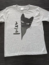 Load image into Gallery viewer, 7-8 Meow Grey short sleeved tee
