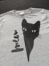 Load image into Gallery viewer, 7-8 Meow Grey short sleeved tee