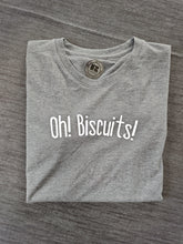 Load image into Gallery viewer, 11-12 'Oh Biscuits' Dark Grey short sleeved tee