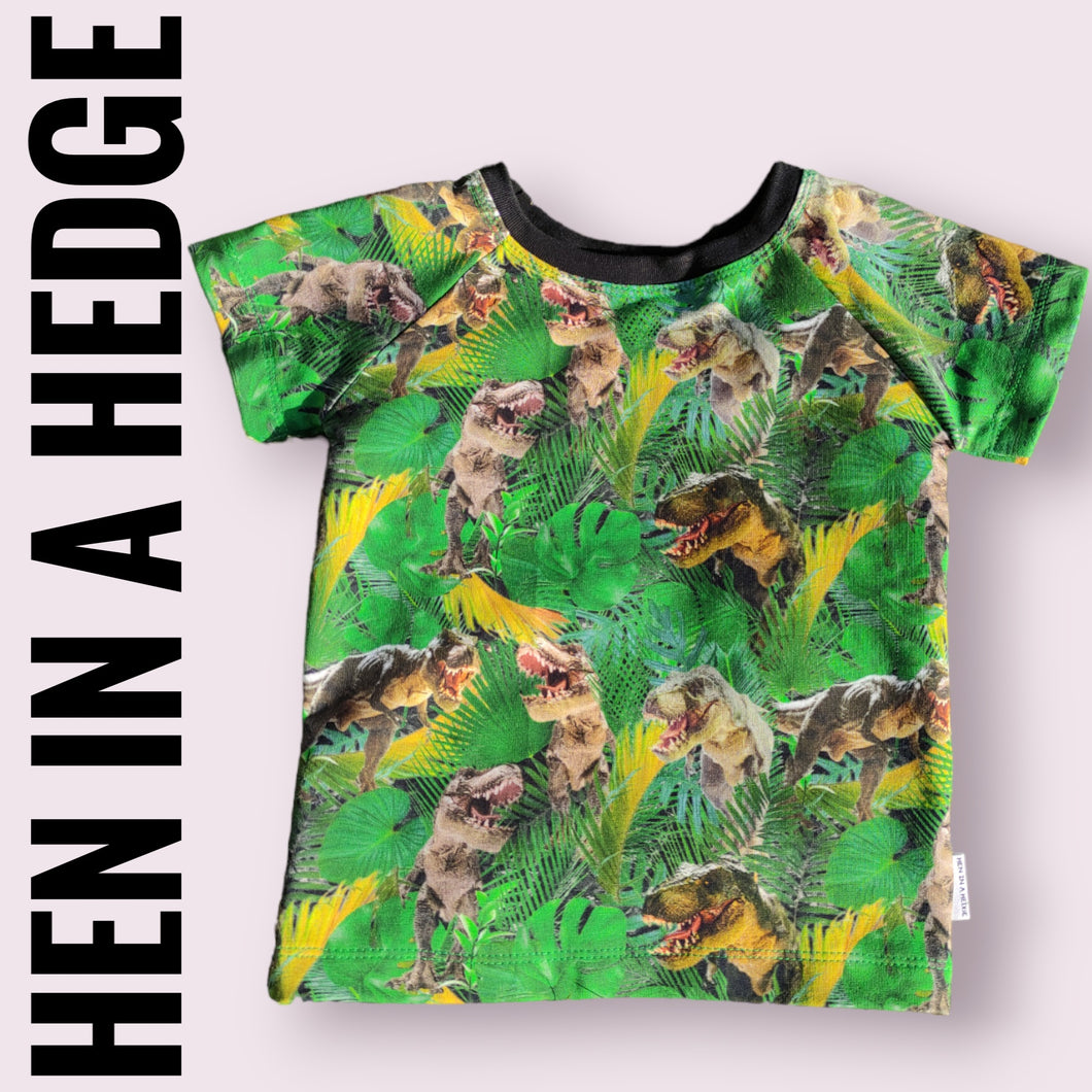 Short Sleeved Green Jurassic Dino Tee