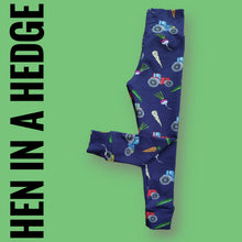 Load image into Gallery viewer, LAST PAIR 3-4 Navy Vegetable Farming Slim Leggings