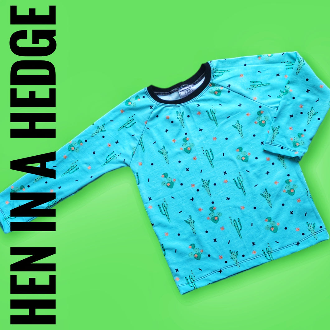 Long Sleeved Mint Cactus Top *Last One 6-7*