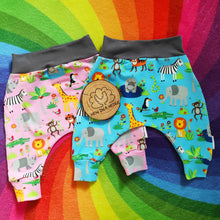 Load image into Gallery viewer, Jazzy Jungle Pink Harem Trousers