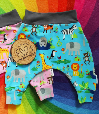 Jazzy Jungle Blue Harem Trousers